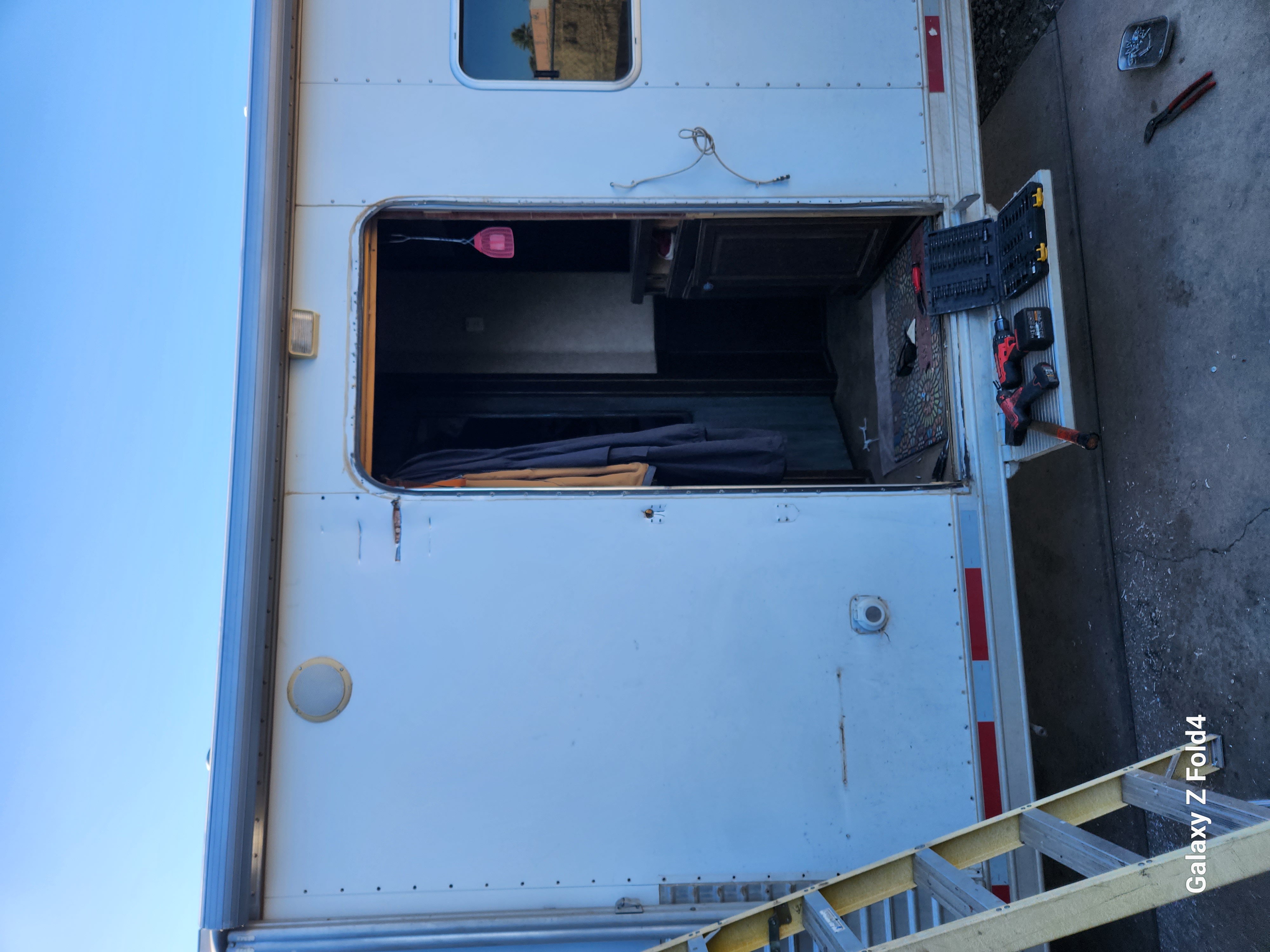 Trailer door before panel work